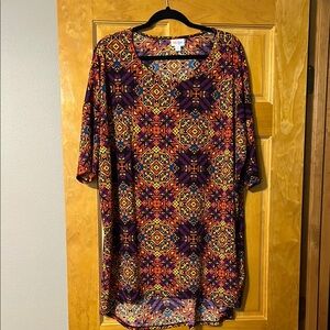 LuLaRoe Red,Orange, Burgundy, Yellow, 3/4 Sleeve Boxy Tunic, High-Low Top